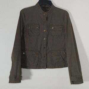 Olive Green Faux Utility / Military Style Jacket